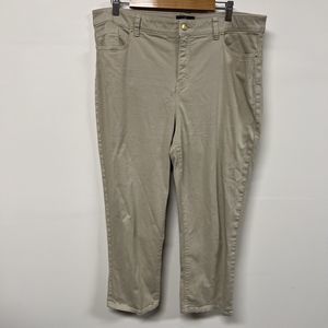 So Lifting By Chicos Jeans Womens Size 14 Cropped Khaki Straight Leg Casual